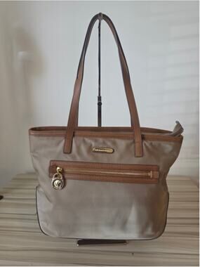 Michael Kors Tan Kempton Nylon Shoulder Tote Bag